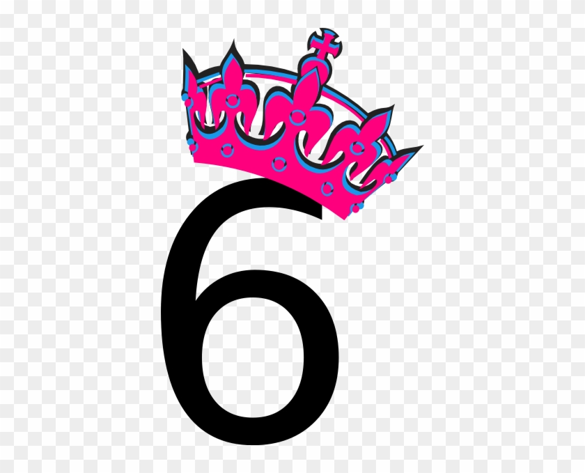 Pink Tilted Tiara And Number 6 Clip Art At Clkercom - Number 6 In Pink #224748
