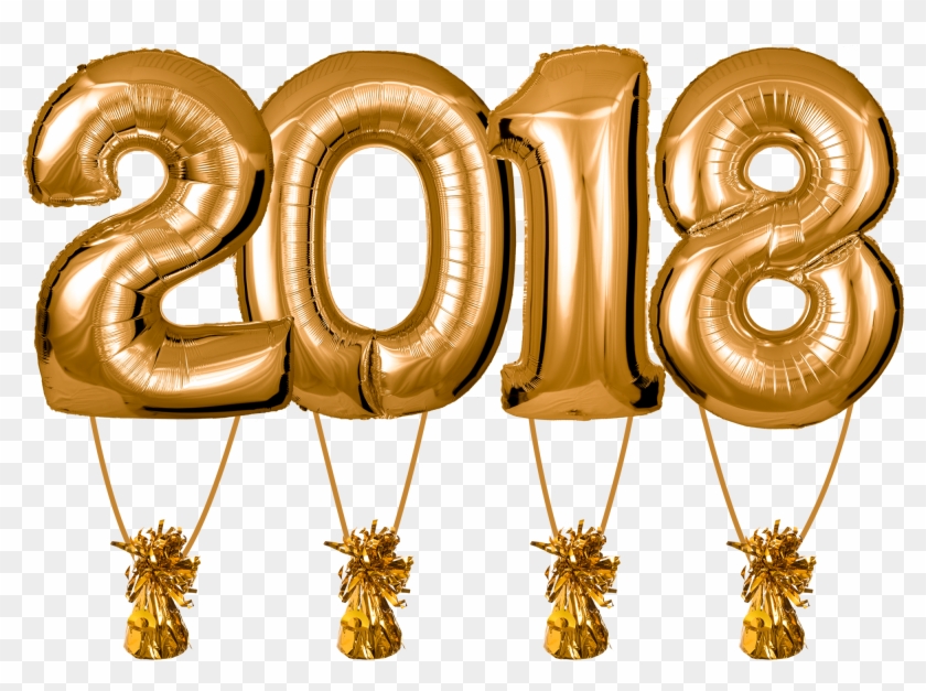 Zahlenballons 2018 Gold Inkl - Balloon 2018 Png #224939