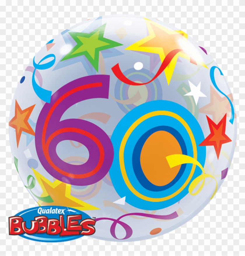 Bubble Balloon 60th Birthday - Brilliant Stars 56 Cm - Full Size PNG ...