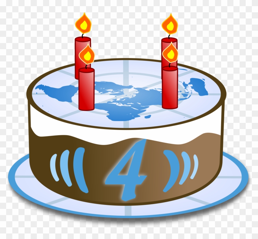 Wikinews Logo De Birthday Cake - Happy Birthday To 4 #225387
