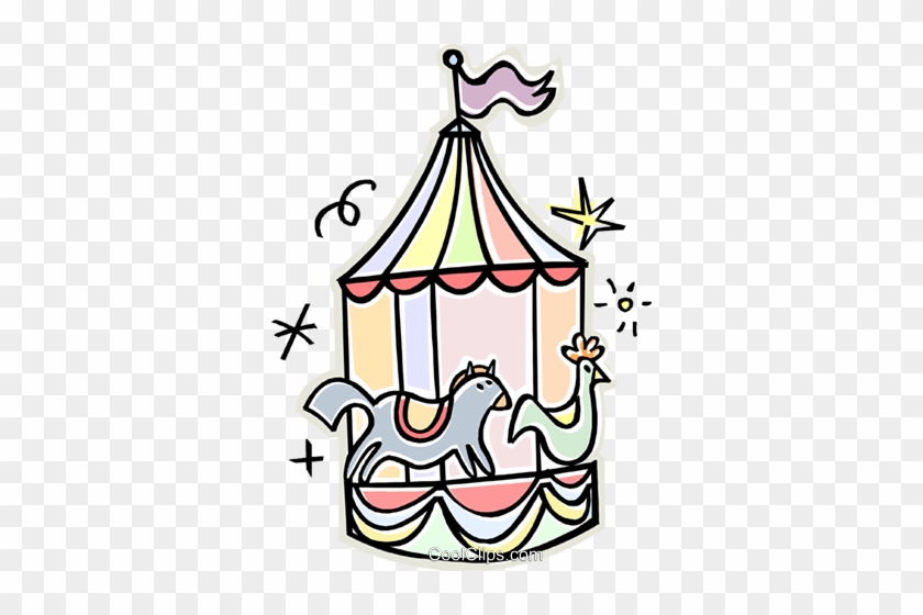 Merry Go Round Royalty Free Vector Clip Art Illustration - Royalty Payment #1434151