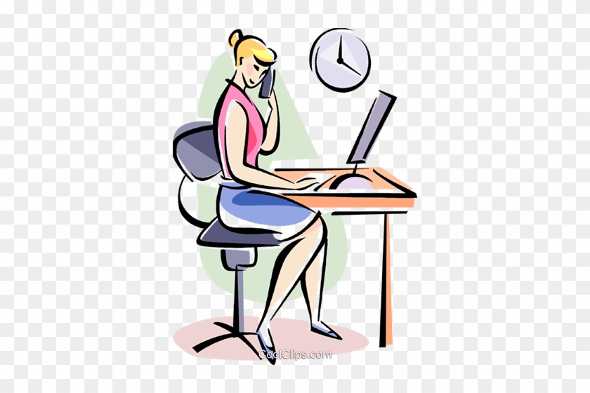 Girls Talking Clipart - Talking On The Phone At Work Clipart #1434390
