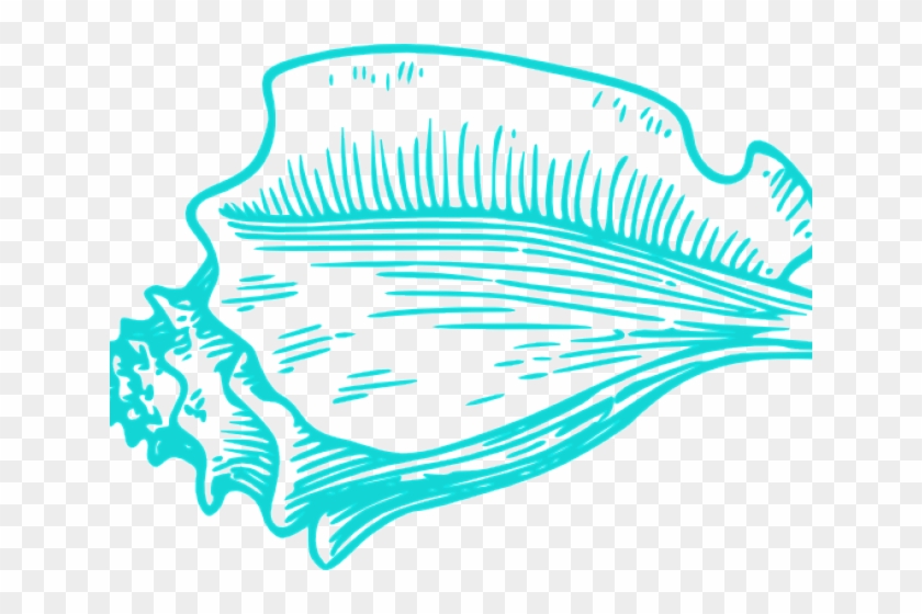Teal Clipart Seashell - Clip Art Conch Shell #1434397