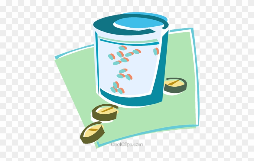 Pill Bottle Royalty Free Vector Clip Art Illustration - Oral Administration #1434424