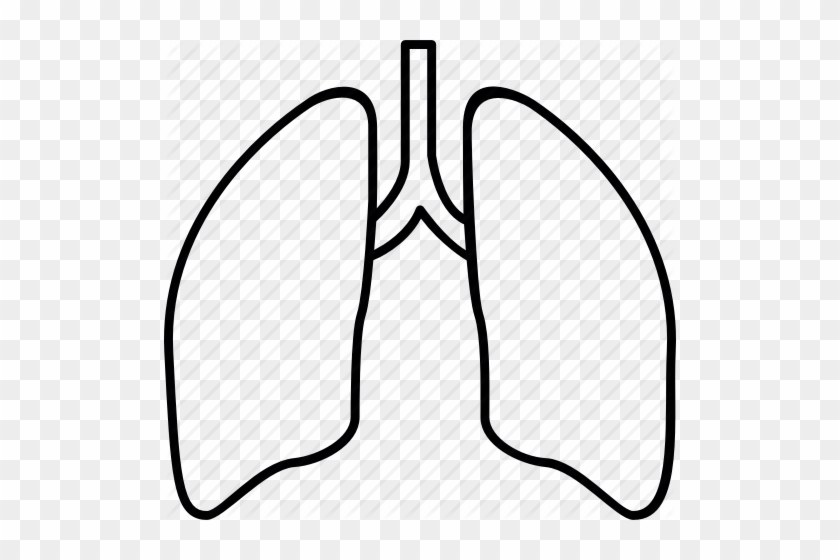 Clip Black And White Outline Huge - Simple Lungs Outline #1434620
