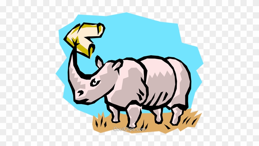 Rhinoceros Royalty Free Vector Clip Art Illustration - Rhinoceros Royalty Free Vector Clip Art Illustration #1434639