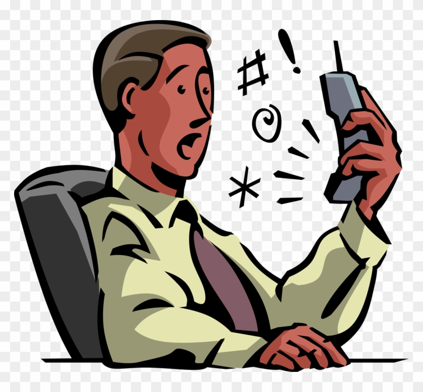 Vector Illustration Of Businessman Reacts To Disgruntled - Verbal Communication Clipart #1434734