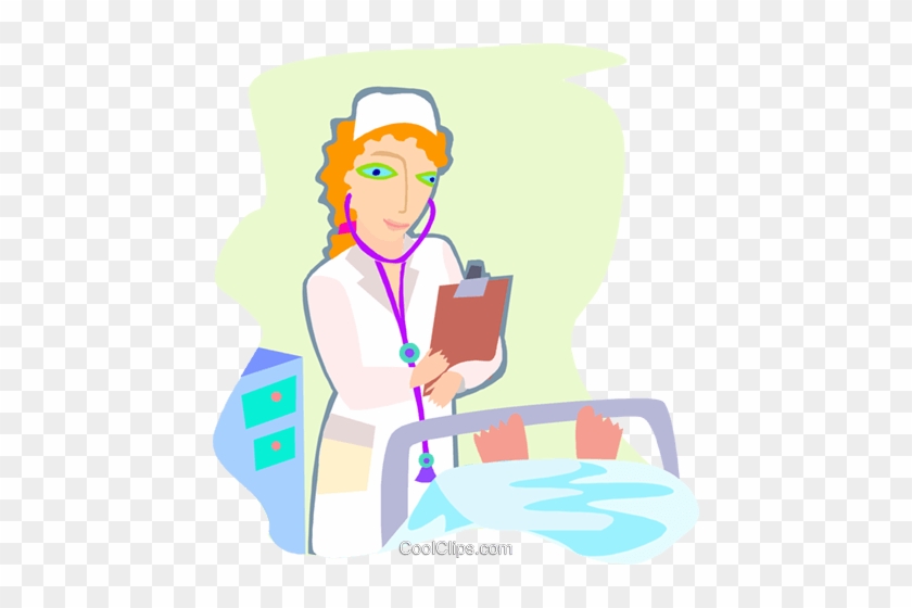 Nurse Caring For A Sick Patient Royalty Free Vector - Nursing Clip Art #1434751