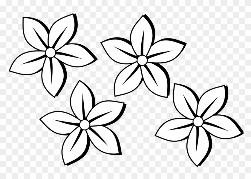 Clipart Sunflower Black And White - Black And White Flowers Clip Art #1434971