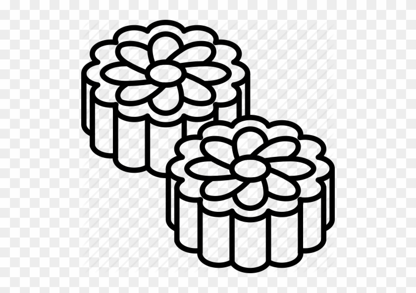 Mooncake Black And White Clipart Mooncake M - Mooncakes Black And White #1435076