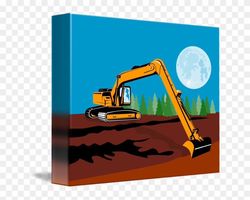 Png Black And White Library Construction Digger By - Mechanical Excavator #1435387