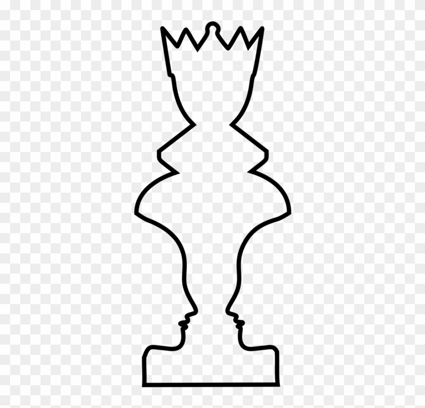 Chess Piece Queen King Chess960 - Chess Piece Illusion Of A Face #1435425