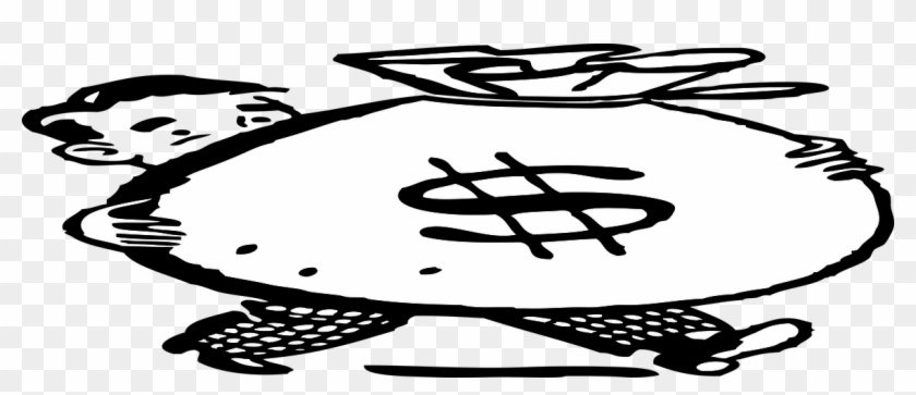 Price Clipart Sign - Money Bag Black And White #1435442