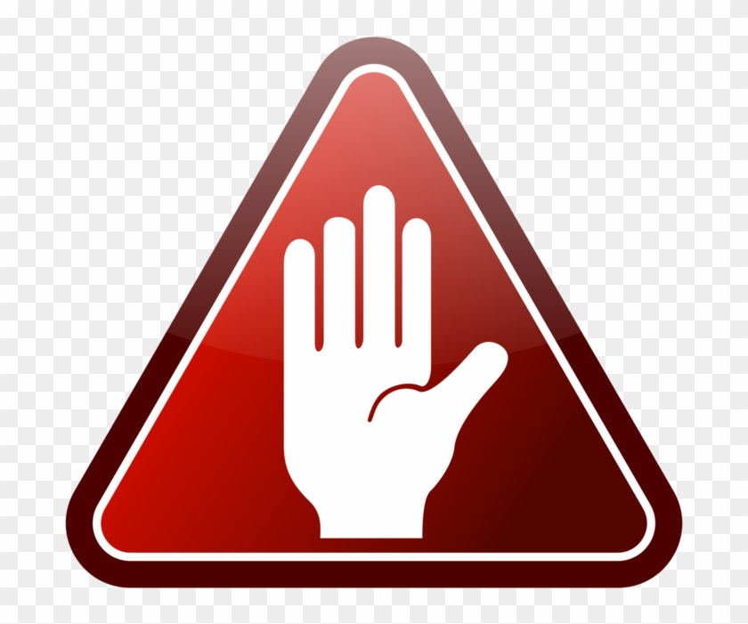 Stop Sign Computer Icons Traffic Sign Gesture - Triangle Street Sign With Hand #1435791