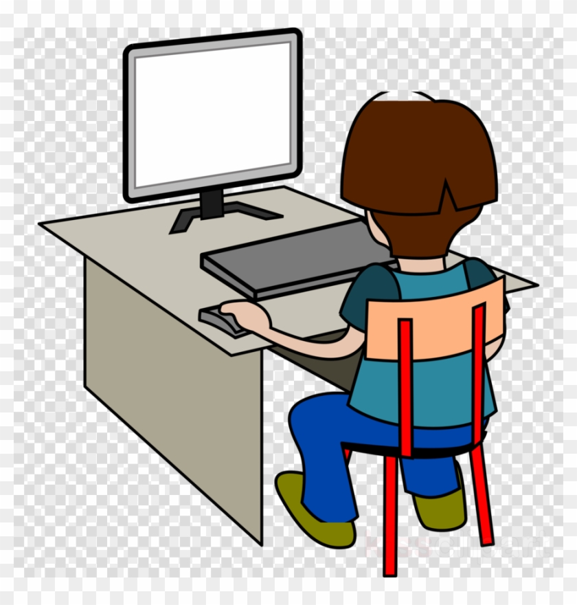 working on computer clipart