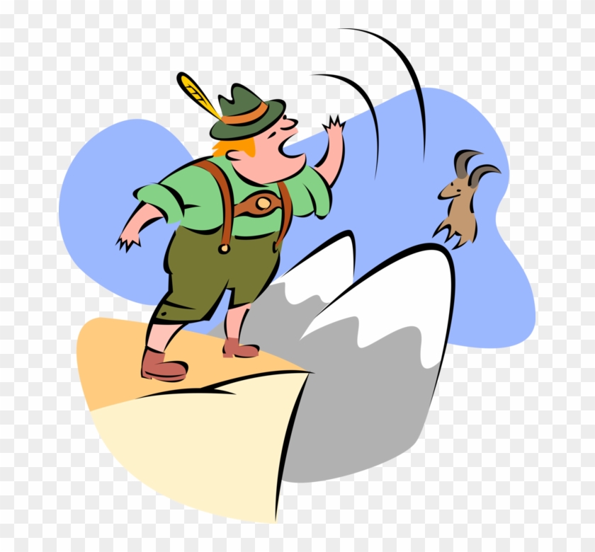 Yodeling Swiss Mountaineer Vector - Yodel Clipart #1436078