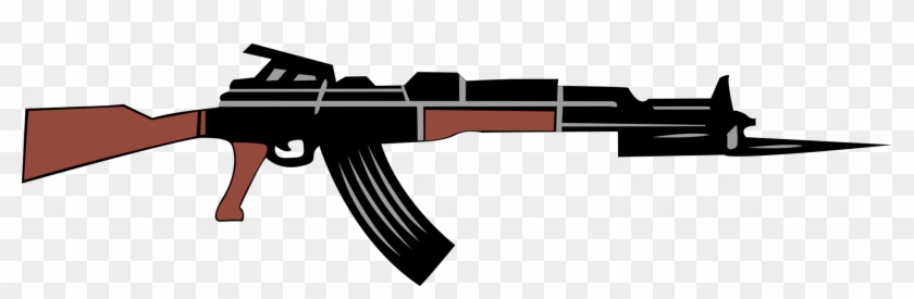 Ak-47 Clip Rifle Automatic Firearm - Ak 47 Vector Png #1436090