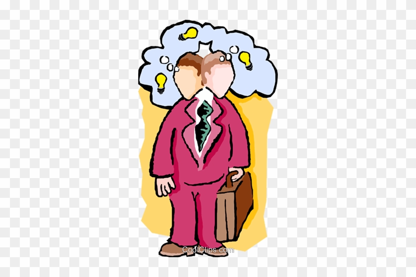 Businessman Thinking Of Ideas Royalty Free Vector Clip - Illustration #1436193