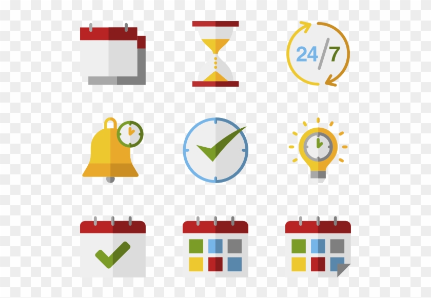 Time And Date - Icon Flat Design Png #1436223
