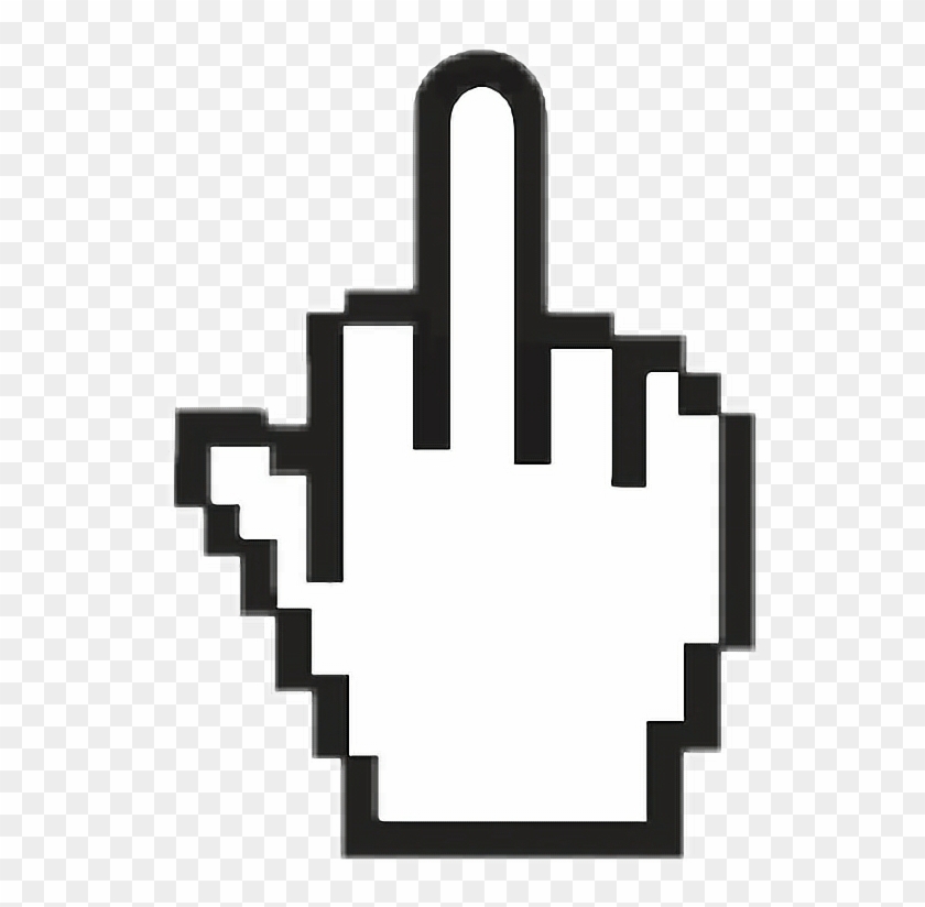 Black White Chat Computer Report Abuse - Middle Finger Cursor Png #1436611