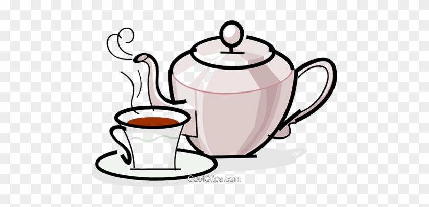 Teapot And Cup Of Tea Royalty Free Vector Clip Art - Bule De Cafe Png #1436815