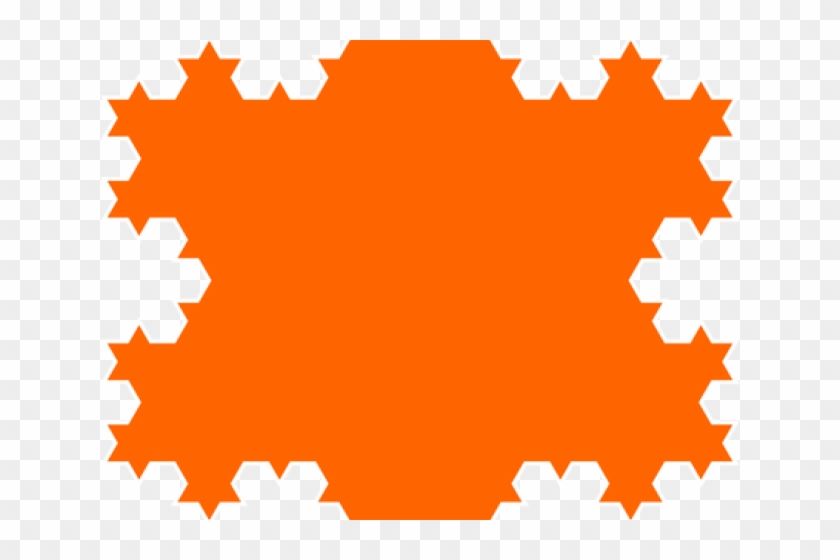 Snowflake Clipart Orange - Koch Snowflake #1436901