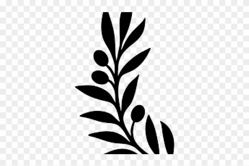 Black And White Olive Branch Clip Art #1436927