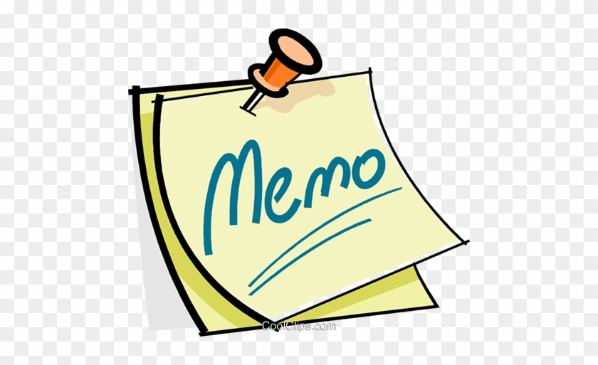 Pushpin Holding A Memo Royalty Free Vector Clip Art - Memorandum Clipart #1437012