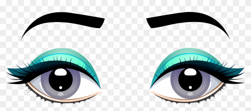 Grey Female Eyes With Eyebrows Png Clip - Blue Eyes Transparent Png #1437257