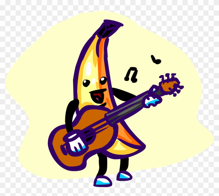 Cat Clip Art Free Library Techflourish Collections - Banana Playing Guitar #1437338