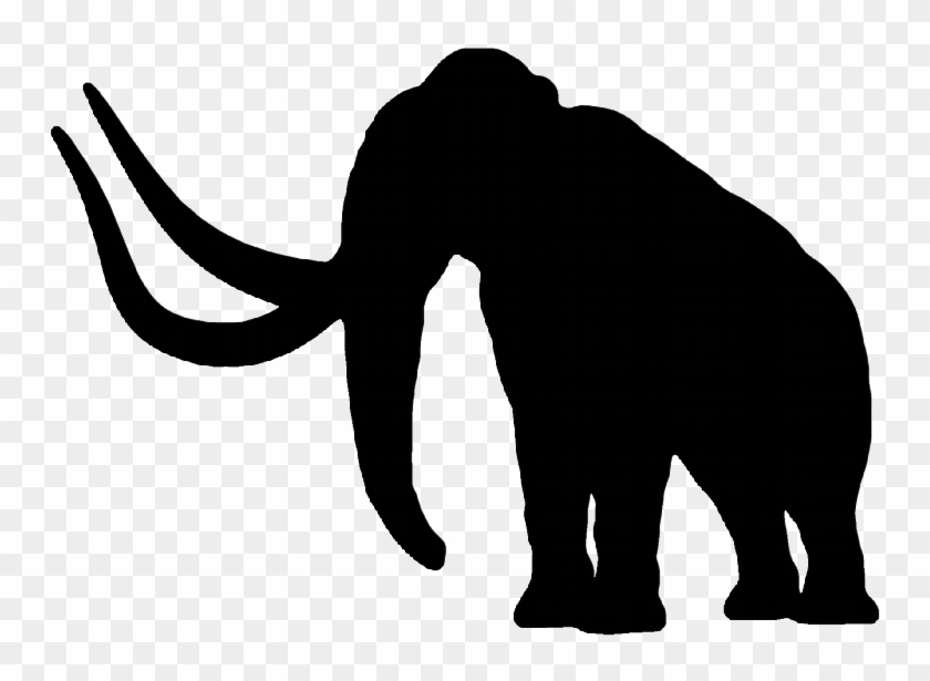 Simple Full Black Mammoth With Huge Horns Tattoo Design - Mammoth Silhouette Png #1437437