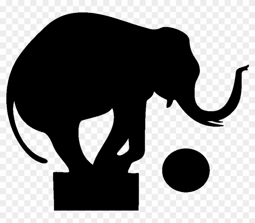 Sticker Prise Elephant De Cirque Ambiance Sticker Kc12244 - Circus Elephant Silhouette Png #1437446