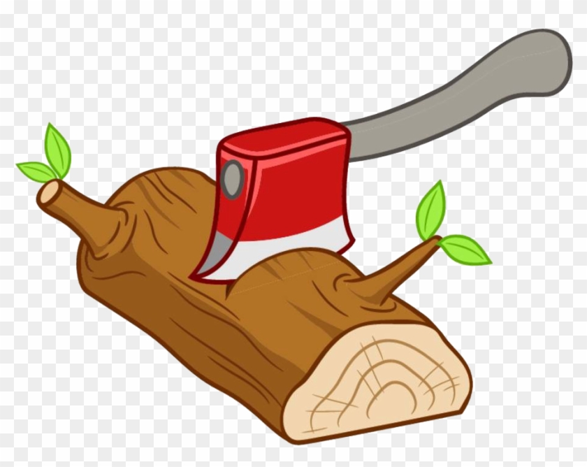Mounting Clip Lumber - Axe Cutting Wood Cartoon - Free Transparent PNG  Clipart Images Download