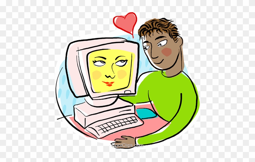 Man Loving His Computer Royalty Free Vector Clip Art - Having Sex With A Computer #1437683