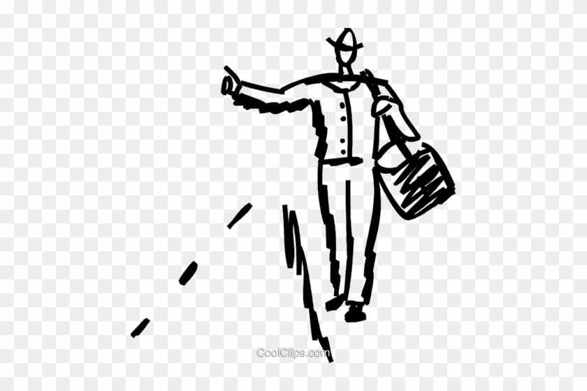 Walking And Hitchhiking Royalty Free Vector Clip Art - Illustration #1437864