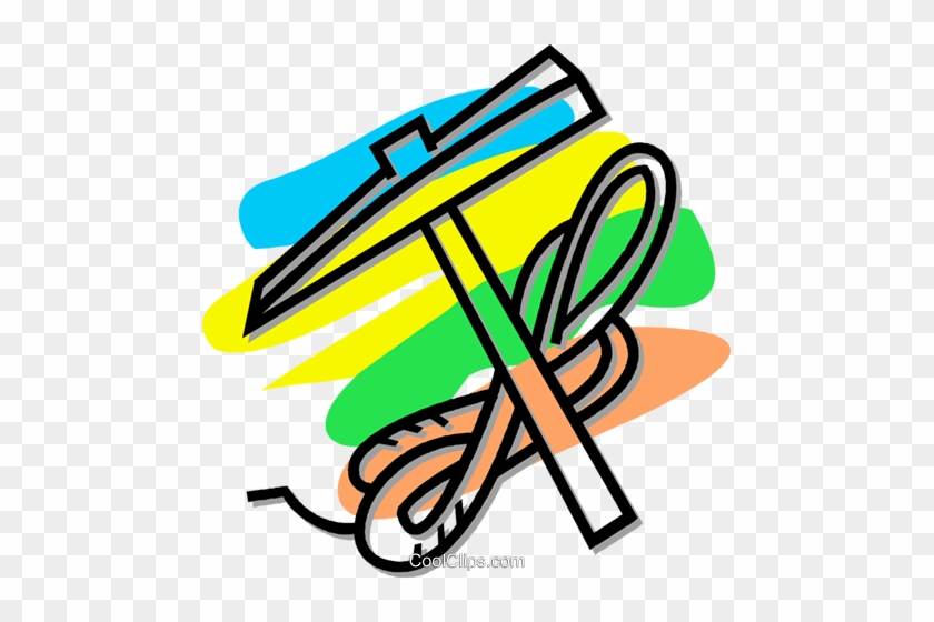 Climbing Pick-axe And Rope Royalty Free Vector Clip - Clip Art #1438657