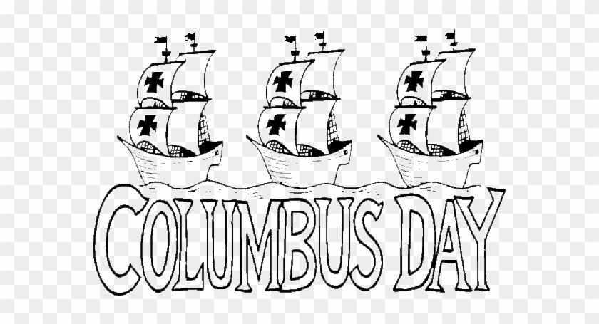 Banner Freeuse Library Christopher Columbus Clipart - Columbus Day To Color #1438927