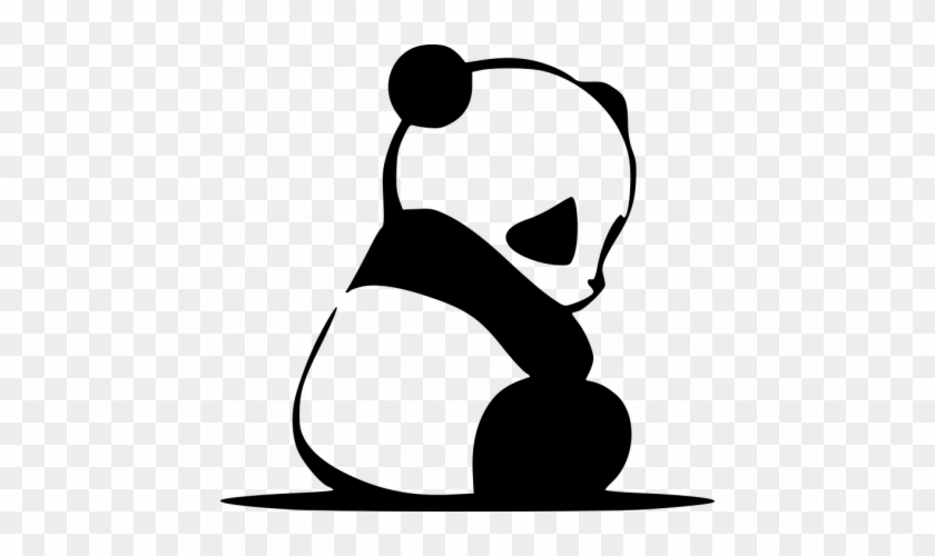 Embarrassed Panda Women's T-shirt - Black And White Panda Clipart #1439103