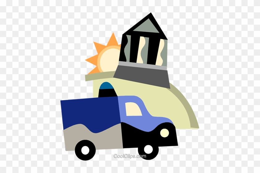 An Ambulance Driving Past A Bank Royalty Free Vector - Clip Art #1439141