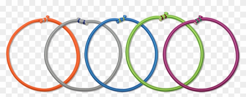 5 Elastic Bungee Rings In Orange, Green, Pink, Silver - Relationship Symbol Drawing #1439350