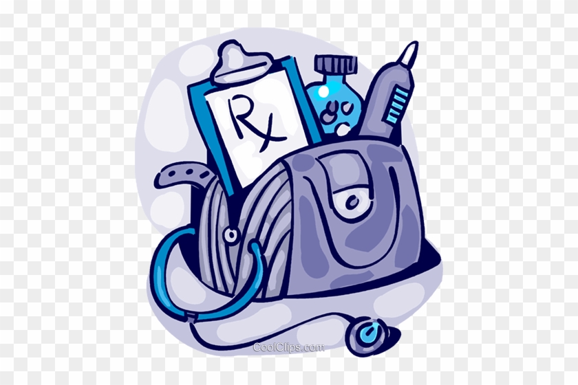 Doctor's Bag Royalty Free Vector Clip Art Illustration - Medical Bag Clipart #1439367
