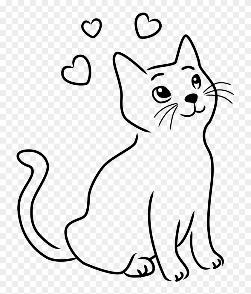 How To Draw Simple Cat - Drawing, HD Png Download , Transparent Png Image -  PNGitem