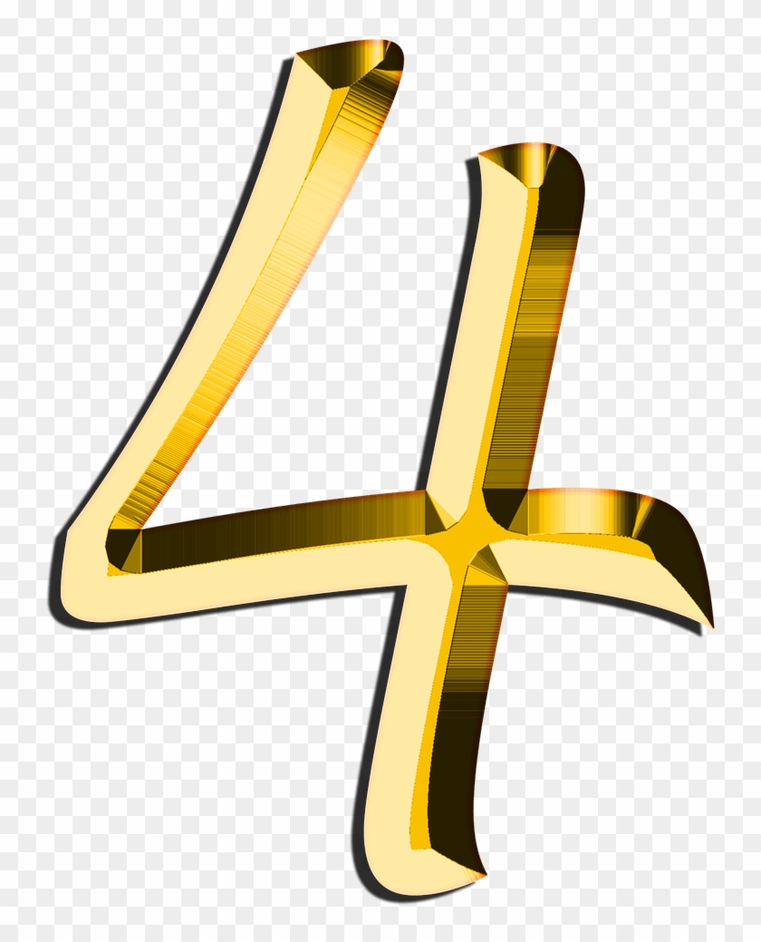 Image Art Number Transprent - Golden Number 4 Transparent #1439464