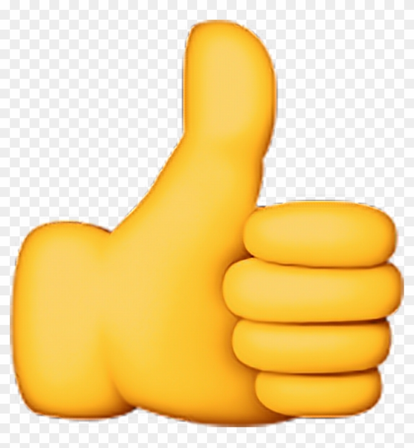 Clipart Ok Thumbsup Good Yellow Fine Emojisticker Yes - Thumbs Up Apple Emoji #1439531