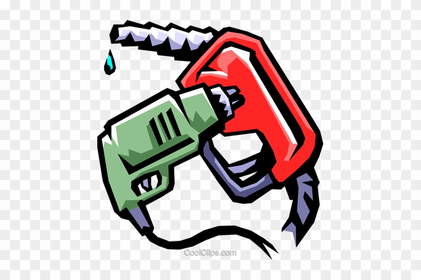 Gas Station Drill And Gas Hose Royalty Free Vector - Mangueira De Posto De Gasolina #1439590