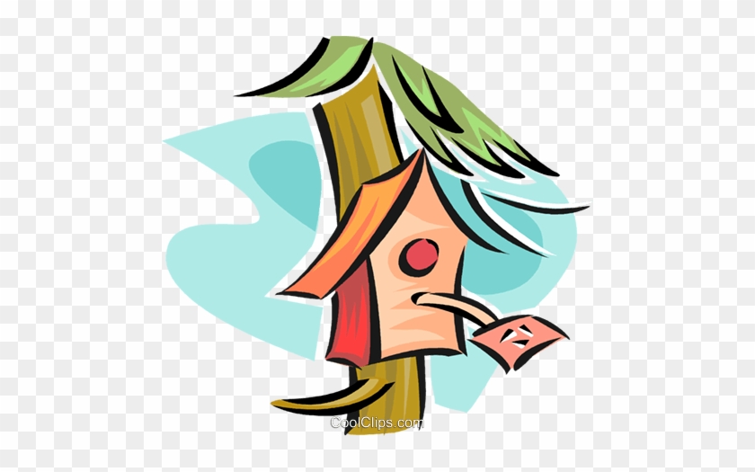 Birdhouses Royalty Free Vector Clip Art Illustration - Cartoon #1439625