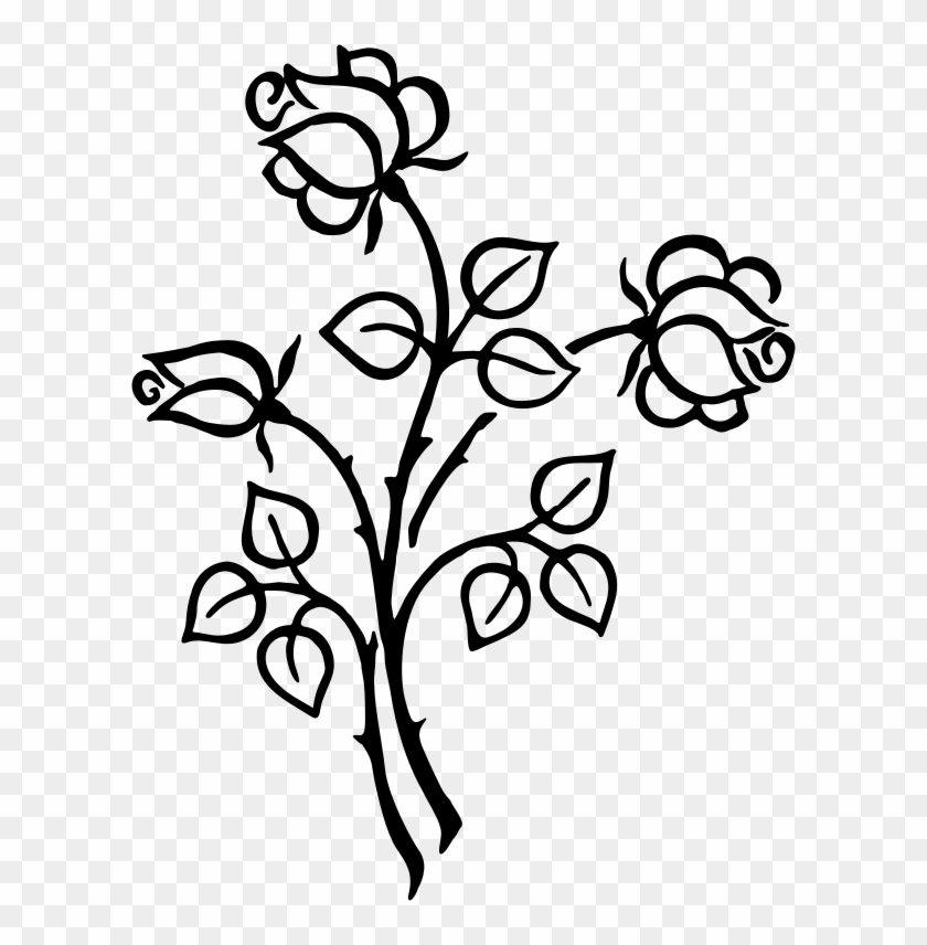 Clipart Stylized Roses Line Art Microsoft Windows Clip - Flower Images Line Art #1439651