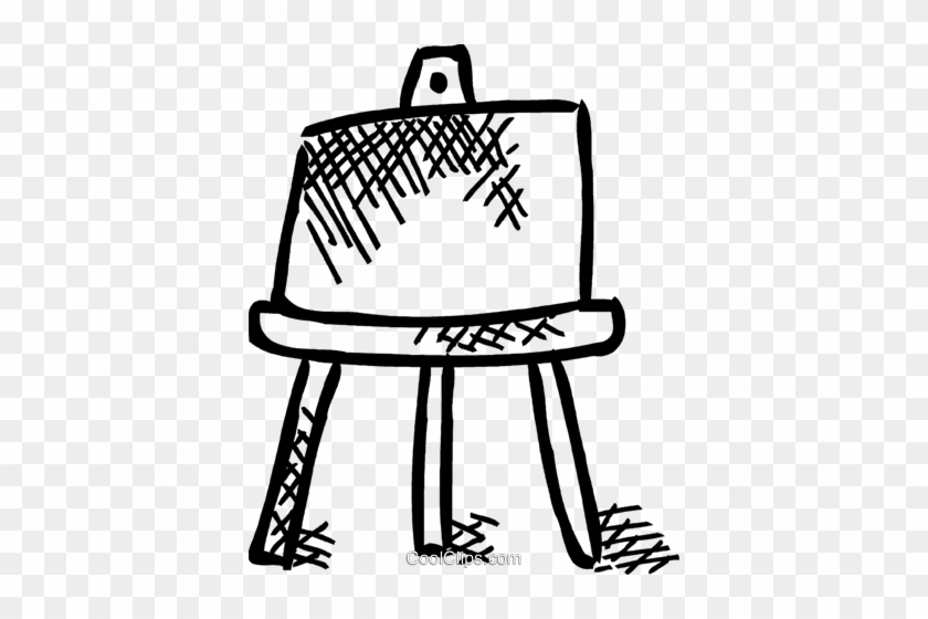 Easel With Paper Royalty Free Vector Clip Art Illustration - Papel Com Cavalete Png #1439971