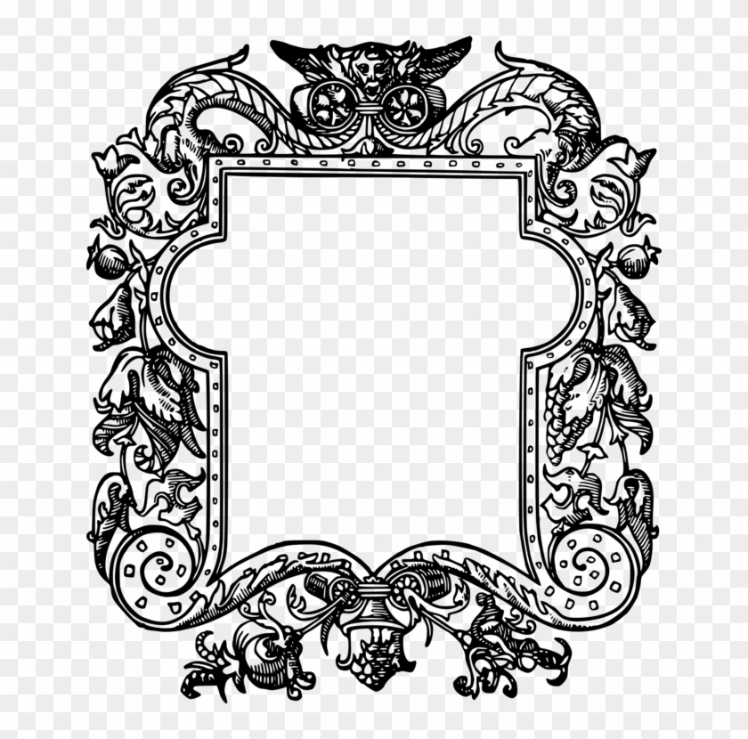 Picture Frames Drawing Ornament Decorative Arts Line - Frame Drawing Png #1440085