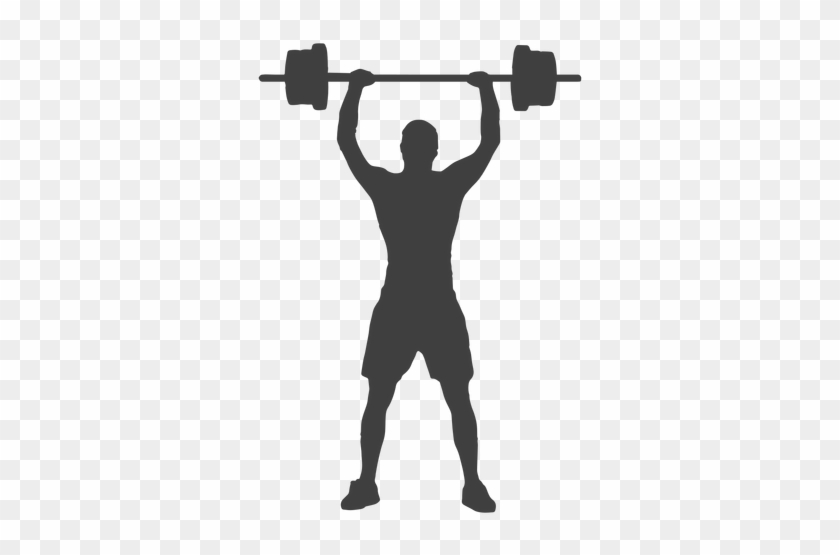 Clip Art Black And White Stock Man Barbell Press Silhouette - Overhead Press Silhouette #1440227